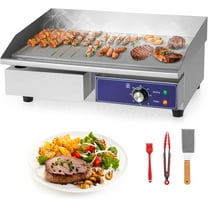 Nightcore Commercial Electric Griddle, 22” Large Countertop Pancake Griddle w/ 122℉-572℉Adjustable Thermostatic Control, Stainless Steel Teppanyaki Grill, Non-Stick Flat