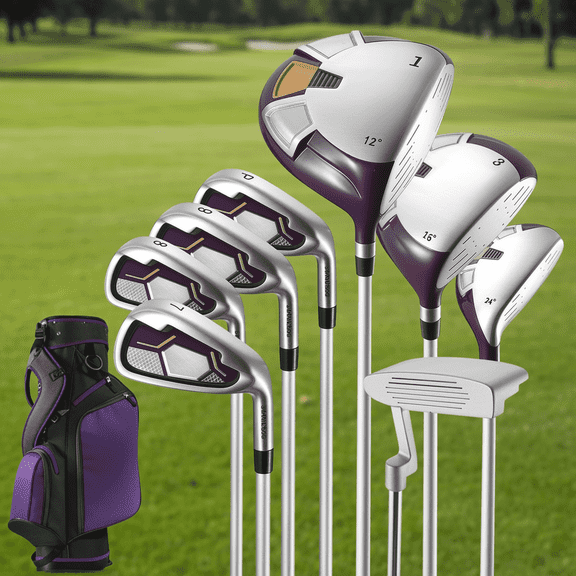 Naipo Complete Golf Clubs Package 8 Club Set for Men Woman Right Handed True Temper Steel Shafts Putter Stand Bag and 3 H C Bonus Head