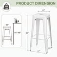 thumbnail image 3 of VINEEGO 30 Inches Metal Bar Stools for Counter Height Indoor-Outdoor Modern Stackable Industrial Stools Set of 4 (Distressed White), 3 of 7