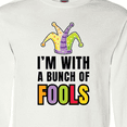 thumbnail image 4 of Inktastic Im with a Bunch of Fools with Jester Hat April Fools Day Long Sleeve T-Shirt, 4 of 5