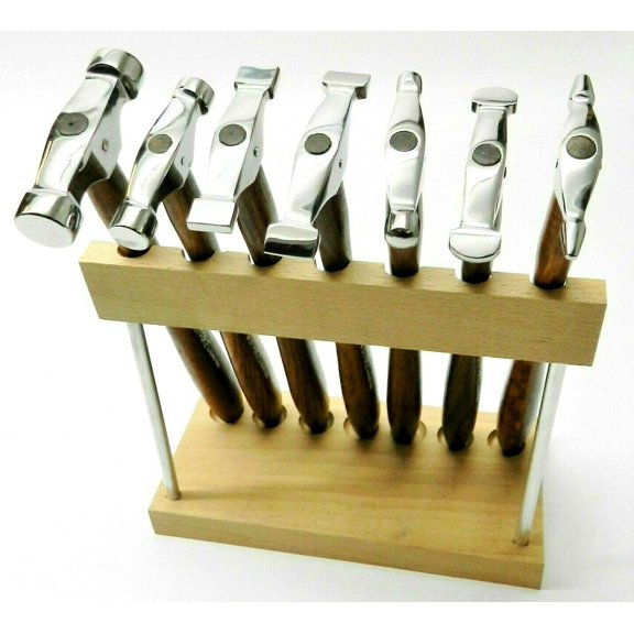 7 Piece Mini Hammer Set with Stand Jewelry Making Tool Metal Forming Texturing
