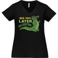 thumbnail image 3 of Inktastic See You Later Alligator with Black Sunglasses Women's Plus Size V-Neck T-Shirt, 3 of 5