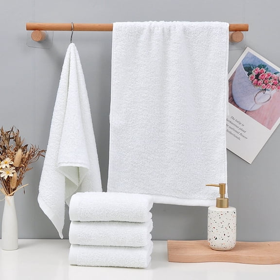 Bath towel | 100% cotton absorbent bathroom towel | soft durable hotel quality hand towel | elegant washable quick-dry white spa gym beach travel | 1 pack | large size
