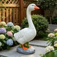 thumbnail image 6 of Yeciiwht Large Porch Goose Statue – Resin Hollow Garden Decoration with Stone Base, Sand-Fillable Design for Yard, Patio & Home Display 23 inch, 6 of 7