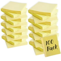 100 Pack of Bulk Wholesale 3"x3" 100 Sheet Neutral Yellow Sticky Note Pads for Writing & Note Taking - 100 Count of 3"x3" 100 Sheet Yellow Sticky Note Pads