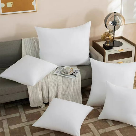 Throw Pillow Cover 100% Cotton Soft Fill Polyester -45.72 x 45.72 cm Bed Sofa Replacement Pillow Insert - Decorative Pillow Insert Pair