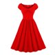 thumbnail image 1 of Puntoco Vestido De Manga Corta Con Cuello En V, Estilo Retro Hepburn Para Mujer, Temperamento De Color Sólido, Falda Larga Para Mujer Con Cintura Y Falda Ancha Con Cuello En V Ajustada, Rojo S, 1 of 9