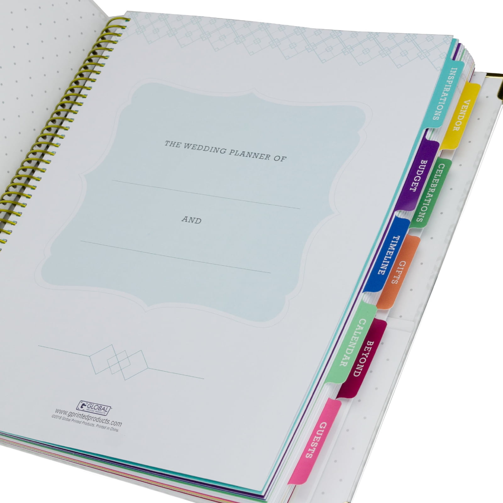 Global Printed Products 9" x 11" Wedding Planner Hardcover White/Gold (GPP-PLNR-GLD)