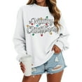 thumbnail image 6 of TTUHYWXI Women's Merry Christmas Oversized Pullover Sweatshirt With Lights - Holiday Xmas Sweater Top (White, XL), 6 of 6
