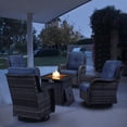 thumbnail image 2 of PARKWELL 5 Pieces Patio Furniture 4-Seat Outdoor Conversation Set with 30" 2 in 1 Propane Fire Pit Table and Deep Seat Swivel Gliders,Gray Wicker and Navy Cushions, 2 of 10