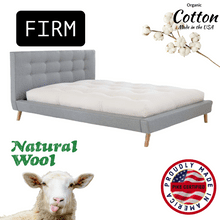 Pike's Brand Green Cotton & Wool Mattress - No Springs - Made in USA Organic BOULDER FIRM Queen Size (60"x80"x8")