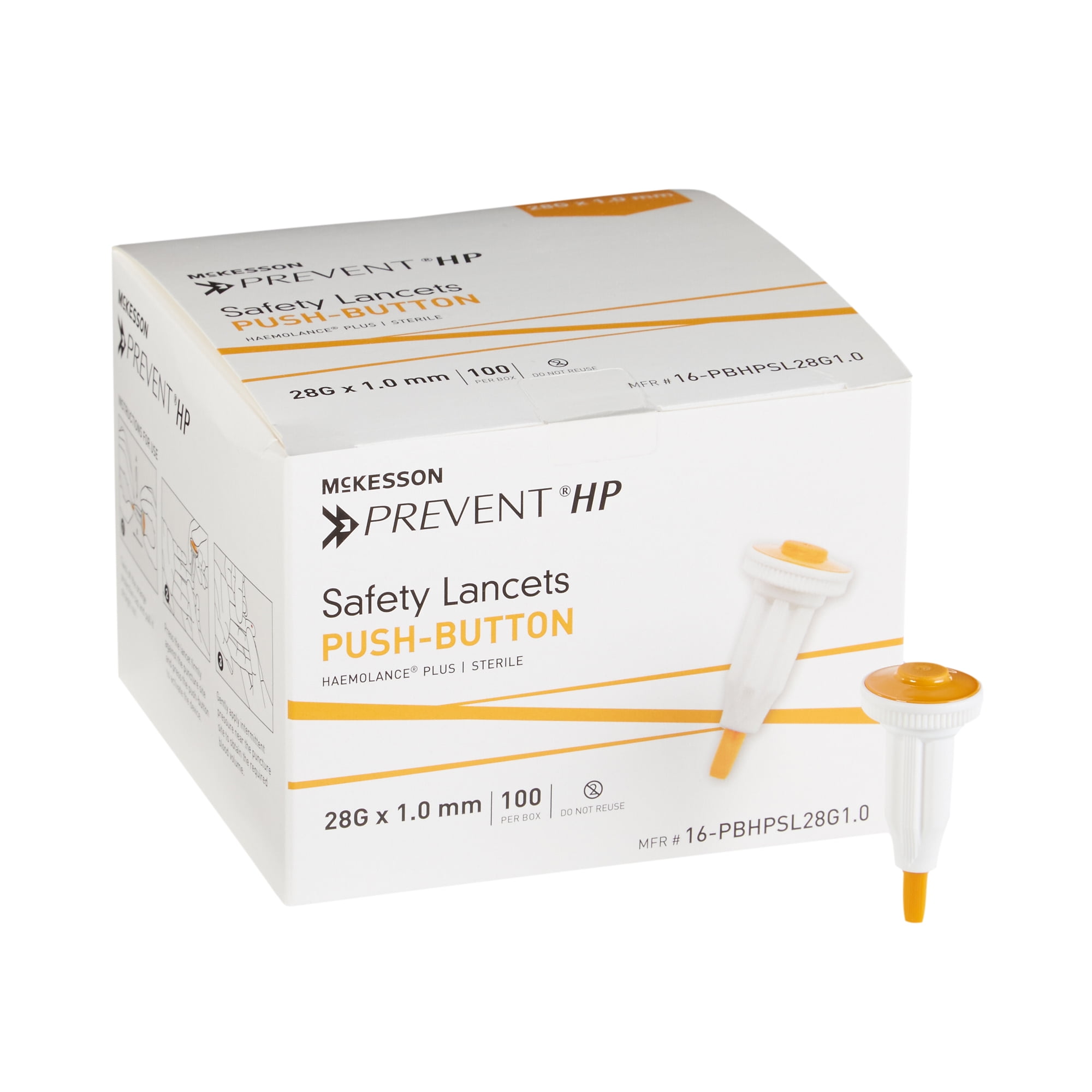 McKesson Prevent Fixed Depth Lancet Lancet 28 Gauge Needle 1.0 mm Depth