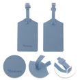 thumbnail image 3 of Unique Bargains 1 Pc Solid Color Luggage Tag for Travel PU Blue, 3 of 5