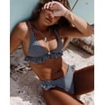 thumbnail image 3 of xiaxaixu Plaid Bikinis Women Sweet Ruffle Bathing Suit Low Waist Bather, 3 of 10