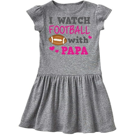 

Inktastic I Watch Football with My Papa Gift Toddler Girl Dress