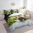 thumbnail image 3 of Homewish Safari Bear 7-Piece Bedding Comforter Set,Rustic Fish King Bedding Sets,Hunting And Fishing Bed Sheets For Boys Teens,Super Cozy Room Decor Reversible, 3 of 8