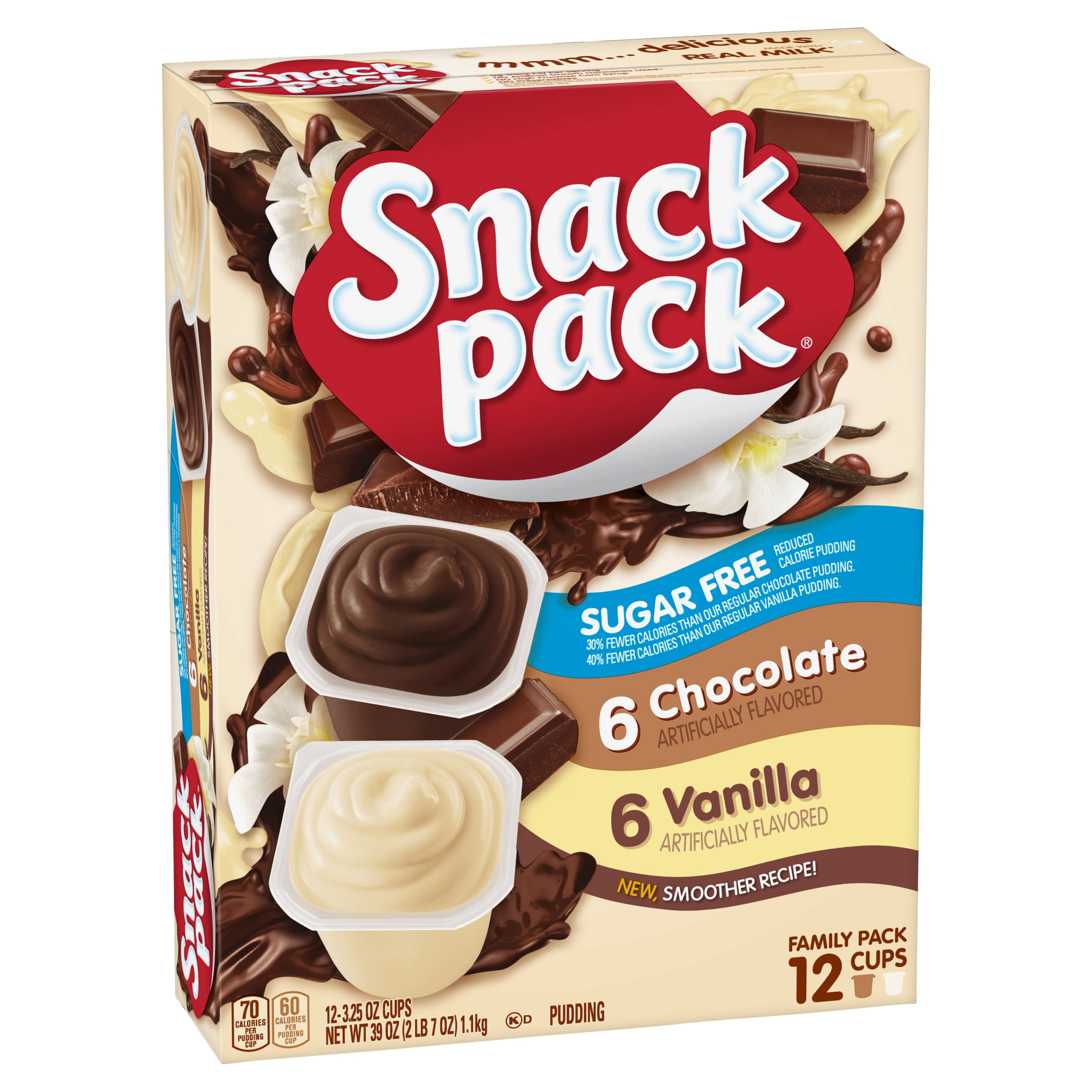 Snack Pack Sugar Free Chocolate And Vanilla Pudding Family Pack 3 25 jello-pudding-cup