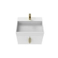 thumbnail image 2 of Amazon 24" White Wood Floating Vanity with White Top and Gold Trim, 2 of 10