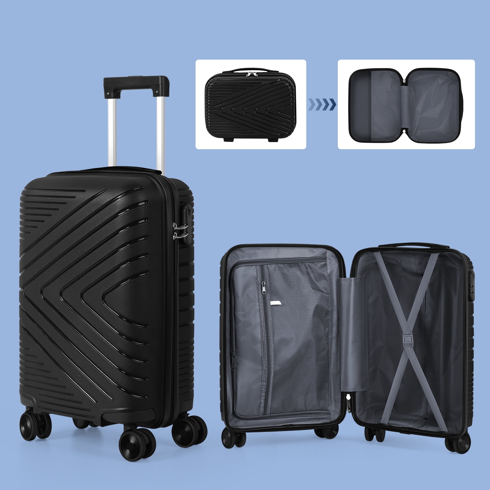 20inch luggage Carry on luggage Travel Suitcase Airline Approved Hardside Polycarbonate Lightweight with Spinner Wheels TSA Lock YKK Zippers