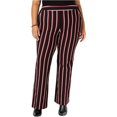 thumbnail image 1 of Pantalones de pierna ancha casuales de punto de punto a rayas para mujer, rojo, 18W I-N-C Pierna ancha, 1 of 2