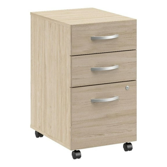 Arrive 3 Drawer Mobile File Cabinet in Natural Elm - Engineered Wood