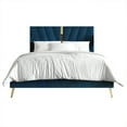 thumbnail image 5 of Castle Place Contemporary Velvet King Upholstered Bed with 2 Nightstand and Bench, Navy Blue, 5 of 18