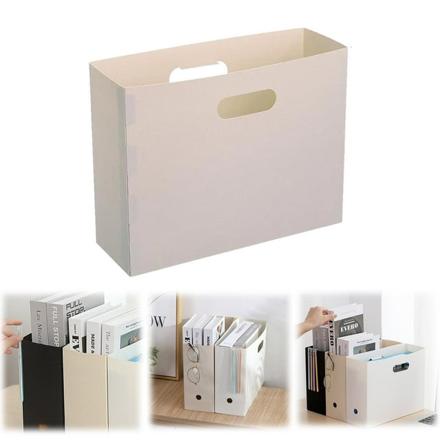 Foldable Scrapbook Paper Storage Organizer, Construction Paper Organizer, Scrapbook Paper Storage, Plastic File Organizer, Beige, 1 Pcs, 12.59x4.33x9.64"