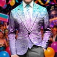 thumbnail image 5 of LRen Men's Sequin Blazer One Button Tuxedo Suit Jacket Party Festival Wedding Prom ,S,A4-Pink, 5 of 5