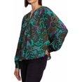 thumbnail image 2 of VELVET BY GRAHAM & SPENCER Womens Split Neck Pleated Peasant Top, 2 of 3