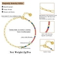 thumbnail image 4 of Fasjewly Gemstone Tenis Bracelet,18K Gold Plated Dainty Multi-colors Cubic Zirconia Chain Link Bracelet Jewellry Gifts for Women Girls, 4 of 7