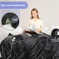 thumbnail image 3 of Heated Blanket Electric Queen Size, Soft Sherpa Flannel Heating Blanket Throw with Overheating Protection, 8 Hours Auto Off 10 Fast Heating Levels, Heat Blanket for Home , Machine Washable-Dark Gray, 3 of 8