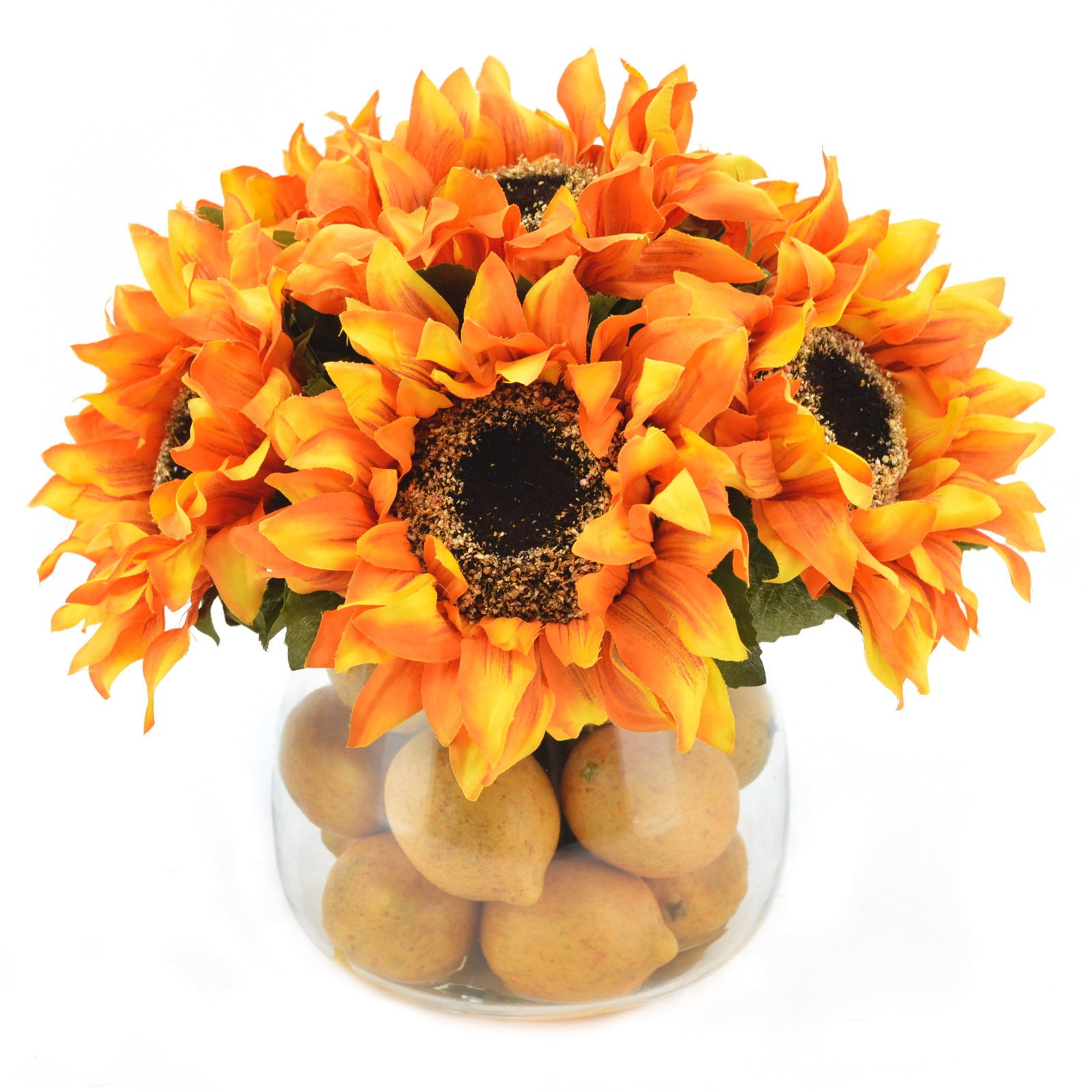 Creative Displays & Designs Artificial Sunflowers In Glass With Lemons