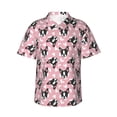 thumbnail image 1 of Balery French Bulldog Camisas hawaianas de manga corta para hombre, camisas playeras de corte holgado, camisas de vacaciones con botones,X-Large, 1 of 7