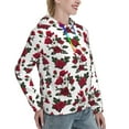 thumbnail image 2 of Yiaed Rose Flowers Print Womens Casual Hoodies Crew Neck Long Sleeve Sweatshirts With Pocket Pullover Tops Women's Hooded Sweatshirt-Small, 2 of 5