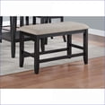 thumbnail image 4 of Counter Height Bench, Farmhouse Style Dark Gray Solid Wood Upholstered Seat with Footrest for Dining Room | Gray | Foot Stools, 4 of 5