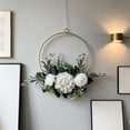thumbnail image 5 of DefiDgd Metal Hanging Flower Wreath for Front Door,Vintage Layered Faux Rose Floral Wreaths Hoop for Outside Home Porch Wall Window Wedding Party Decoration(White), 5 of 6