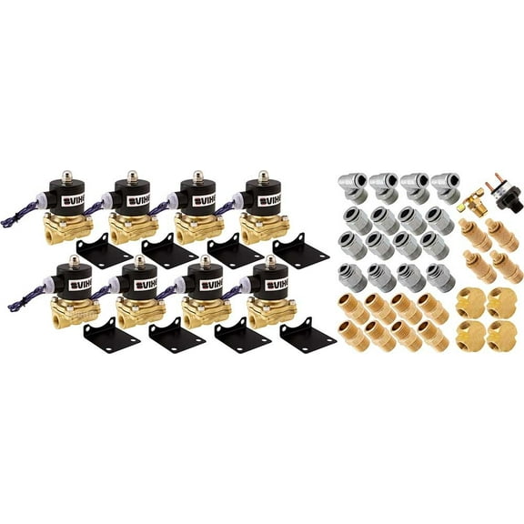 Vixen Air 3/8" NPT Air Ride Suspension High Flow Electric Air Valves/Solenoids 210 PSI Four Corners with Fittings VXK3804