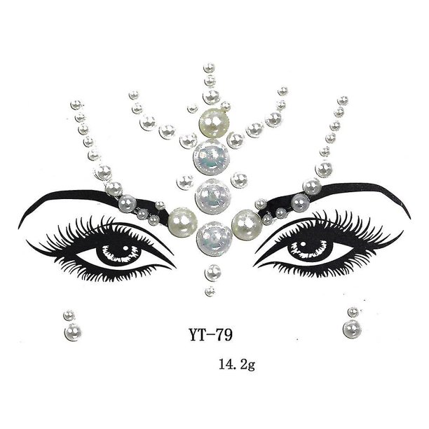4 gemas de sirena con purpurina, pegatinas de diamantes de imitación para el rostro, joyas, pegatinas de cristales para el rostro, ojos y rostro