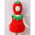 thumbnail image 2 of Douhoow Baby Boys Girls Strawberry Romper with Hat, 6 9 18 24 Months Infant Fleece Leaf Trim Sleeveless Strawberry Bodysuit, 2 of 8
