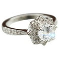 thumbnail image 2 of TopLLC Rings Stylish And Luxurious Design Four Columns Flower Studded Zircon Ladies Ring Jewelry, 2 of 7