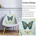 thumbnail image 3 of Farmhouse Pillow Covers 18x18 Set of 4 Spring Summer Throw Pillow Covers Linen Flower Butterfly Bird Decorative Pillowcases for Sofa Couch Living Room Outdoor, 3 of 12
