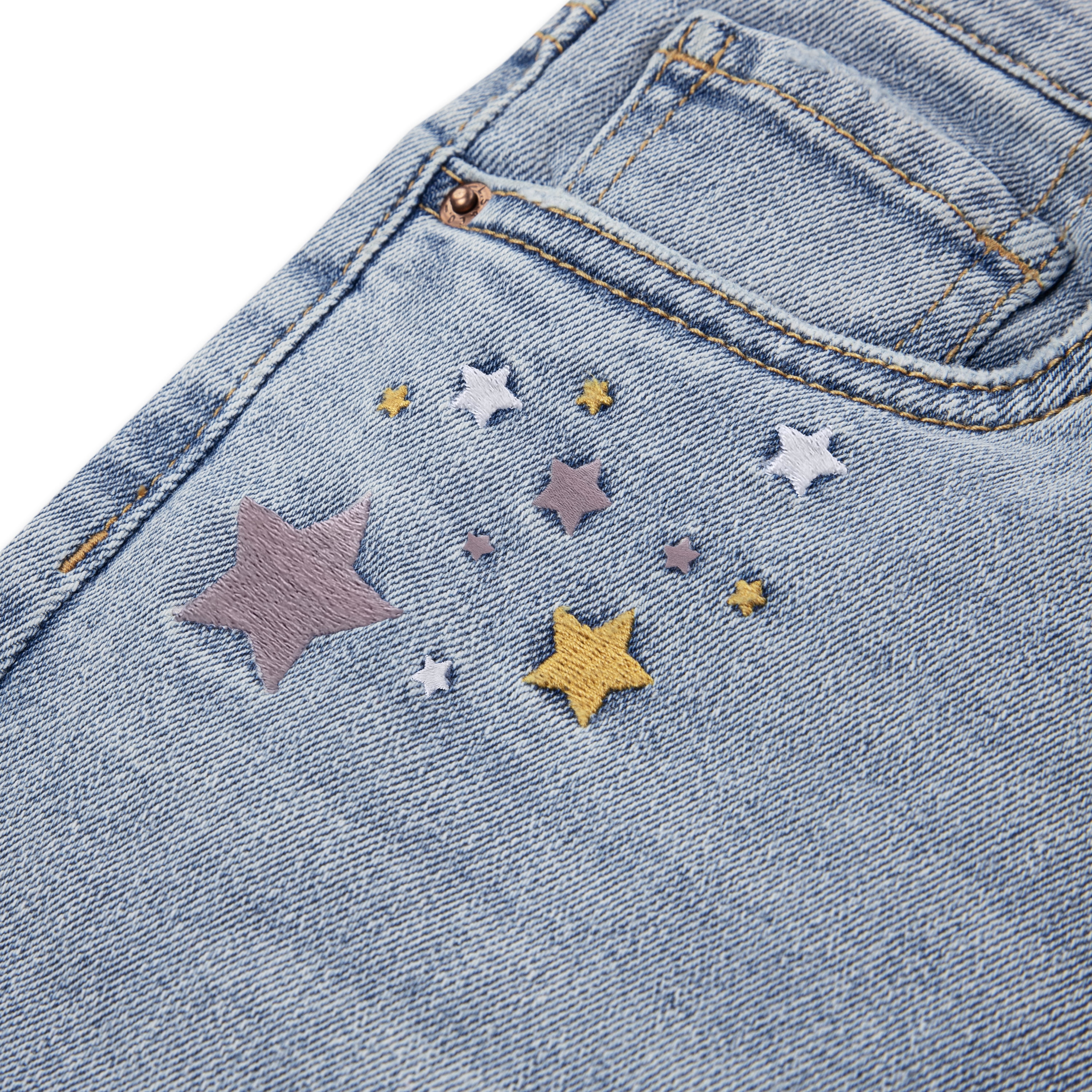 Levi Strauss Signature Girls Embroidered Star Straight Jeans, Sizes 5-18