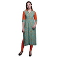 thumbnail image 1 of Bimba Rayon Panel Kurta Printed Women StraightKurtiIndian Summer Clothing, 1 of 6