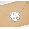 thumbnail image 4 of Darling Souvenir Round 45 Pieces Flamingo Love Thank You Stickers Personalized Bride Groom Names And Date Envelope Seals-Navy Blue, 4 of 4