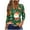 Green, variant on Christmas Womens 3/4 Sleeve Pullover Tops Ugly Sweater Style Holiday Party Festive Long Sleeve Lightweight Cropped Hooded Casual Business Wear