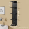 thumbnail image 3 of Fairy 5-Tier Black Wall Shelf with LED Light, Modern Floating Display Rack for Bedroom, Living Room and Bathroom Decor, 3 of 6