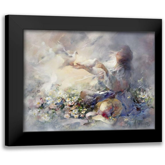 Haenraets, Willem 14x12 Black Modern Framed Museum Art Print Titled - Romantic reflections
