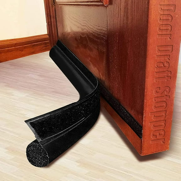 Underdoor Draft Stopper 36" Black Door Draft Stop Door Bottom Seal Gap Acoustic Windscreen Reduces Noise, Cold Air, Dust, Smoke, Wind/Breeze Under Door Seal Door Sweep