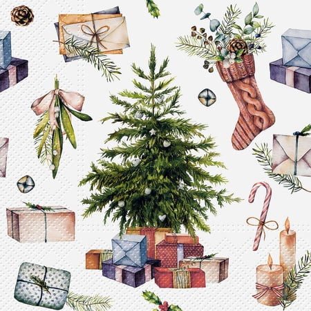 Set of 12 Luncheon Christmas at Home Napkins 20 Pack