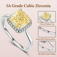 thumbnail image 2 of Aurora&Fiori 2CT Radiant Cut Engagement Rings, Blue/Green/Yellow Gemstone High Carbon CZ Rings,925 Sterling Silver 18K White Gold Plated,Cubic Zirconia Promise Ring for Wedding,Daily, 2 of 6